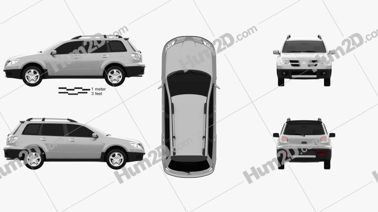 Mitsubishi Outlander 2003 car clipart