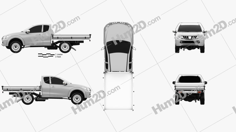 Mitsubishi Triton Club Cab Alloy Tray 2015 car clipart