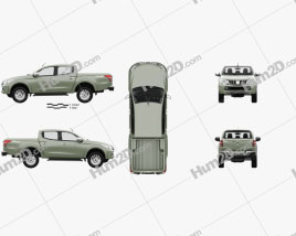 Mitsubishi Triton Double Cab with HQ interior 2015 car clipart
