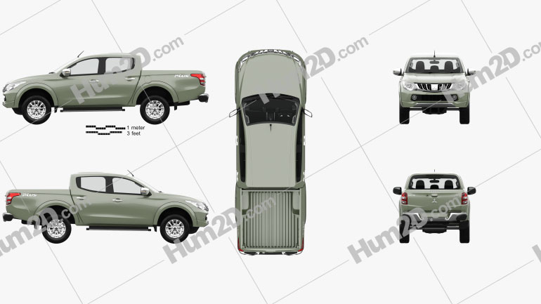 Mitsubishi Triton Double Cab with HQ interior 2015 car clipart
