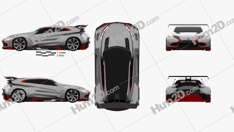 Mitsubishi XR-PHEV Evolution Vision Gran Turismo 2016 car clipart