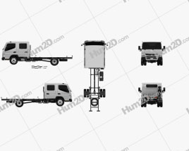 Mitsubishi Fuso Canter 815 Wide Crew Cab Chassis Truck 2016 clipart
