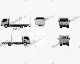 Mitsubishi Fuso Canter 515 Wide Single Cab Absolute Access Truck 2016 clipart
