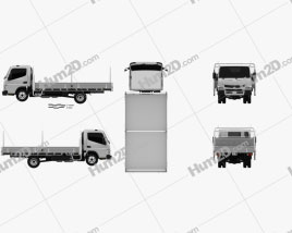 Mitsubishi Fuso Canter 515 Wide Einzelkabine Alloy Tray Truck 2016 clipart