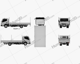 Mitsubishi Fuso Canter 515 Wide Cabina única Tradies Truck 2016 clipart