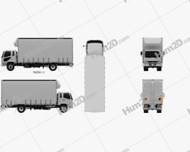Mitsubishi Fuso Fighter Curtainsider 10 Pallet Truck 2017 clipart