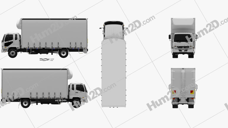 Mitsubishi Fuso Fighter Curtainsider 10 Pallet Truck 2017 clipart