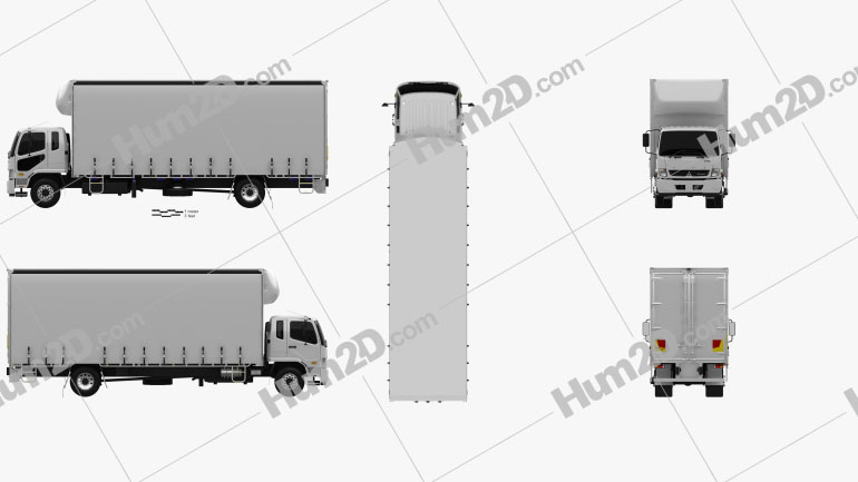 Mitsubishi Fuso Fighter Curtainsider 12 Pallet Truck 2017 clipart