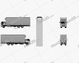 Mitsubishi Fuso Fighter Curtainsider 14 Pallet Truck 2017 clipart