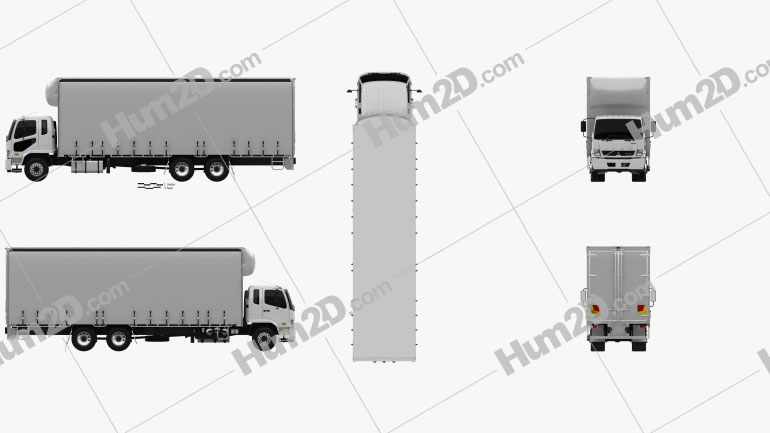 Mitsubishi Fuso Fighter Curtainsider 14 Pallet Truck 2017 clipart