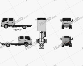 Mitsubishi Fuso Canter (515) City Crew Cab Chassis Truck 2016 clipart