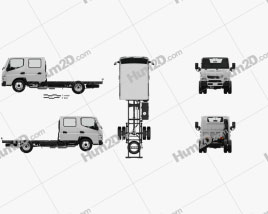 Mitsubishi Fuso Canter (515) City Crew Cab Fahrgestell LKW mit HD Innenraum 2016 clipart