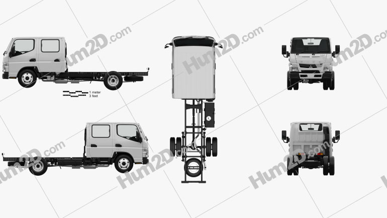 Mitsubishi Fuso Canter (515) City Crew Cab Chassis Truck with HQ interior 2016 clipart