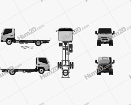 Mitsubishi Fuso Canter (515) City Cabina única Low Roof Camiões Chassi 2016 clipart