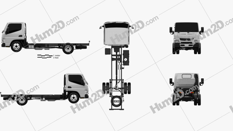 Mitsubishi Fuso Canter (515) City Single Cab Low Roof Chassis Truck 2016 clipart