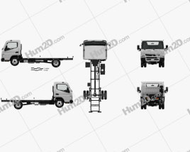 Mitsubishi Fuso Canter (515) Wide Single Cab Chassis Truck with HQ interior 2016 clipart