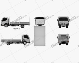 Mitsubishi Fuso Canter (515) Wide Single Cab Tray Truck 2016 clipart