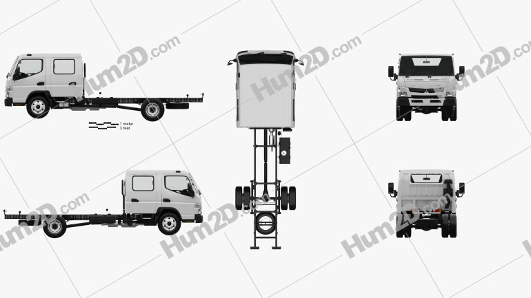 Mitsubishi Fuso Canter (815) Wide Crew Cab Chassis Truck with HQ interior 2016 clipart