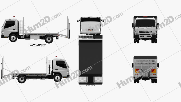 Mitsubishi Fuso Canter (815) Wide Single Cab Tilt Tray Beaver Tail Truck 2016 clipart
