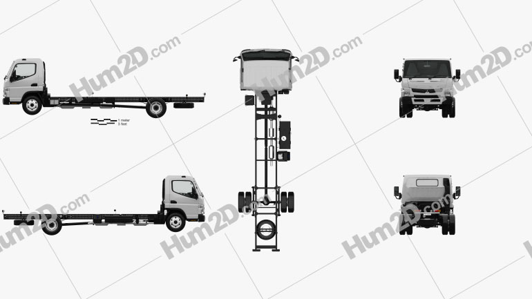 Mitsubishi Fuso Canter (918) Wide Single Cab Chassis Truck with HQ interior 2016 clipart