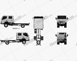 Mitsubishi Fuso Canter (FG) Wide Crew Cab Chassis Truck 2016 clipart