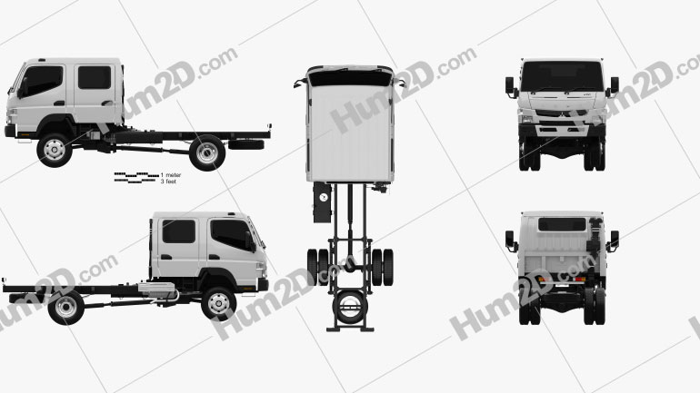 Mitsubishi Fuso Canter (FG) Wide Crew Cab Fahrgestell LKW 2016 clipart