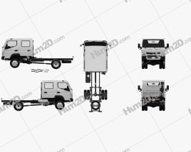 Mitsubishi Fuso Canter (FG) Wide Crew Cab Fahrgestell LKW mit HD Innenraum 2016 clipart
