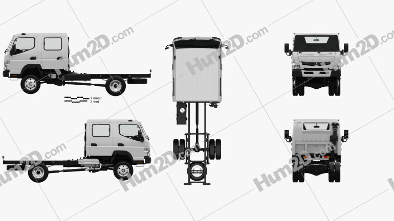 Mitsubishi Fuso Canter (FG) Wide Crew Cab Fahrgestell LKW mit HD Innenraum 2016 clipart
