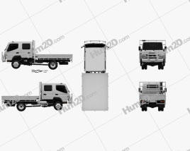 Mitsubishi Fuso Canter (FG) Wide Crew Cab Tray Truck 2016 clipart