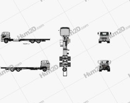 Mitsubishi Fuso Fighter (2427) Chassis Truck with HQ interior 2017 clipart