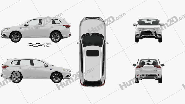 Mitsubishi Outlander PHEV with HQ interior 2015 car clipart