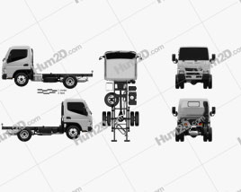 Mitsubishi Fuso Canter Superlow City Cab Chassis Truck L1 2016 clipart