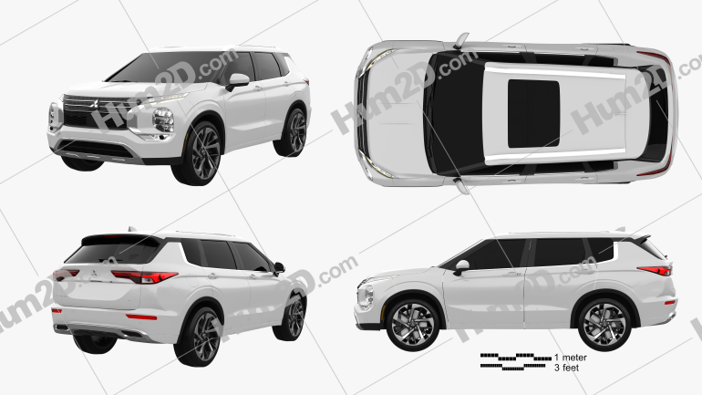 Mitsubishi Outlander SEL US-spec 2022 car clipart