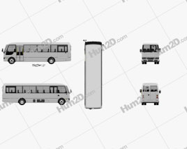 Mitsubishi Fuso Rosa bus 1997 clipart