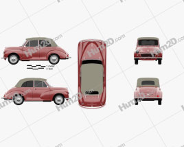 Morris Minor 1000 Tourer 1956 car clipart