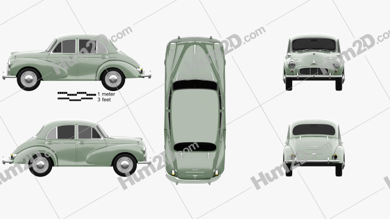 Morris Minor 1000 Saloon 1962 car clipart