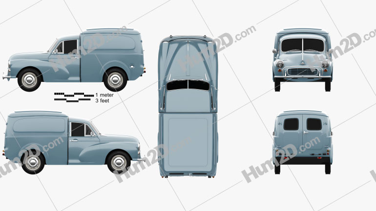 Morris Minor Van 1955 clipart