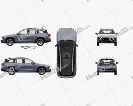 Nio ES8 with HQ interior 2018 car clipart