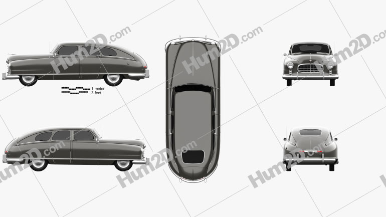 Nash Ambassador 1949 car clipart