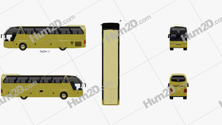 Neoplan Starliner N 516 SHD Bus with HQ interior 1995 Clipart Image