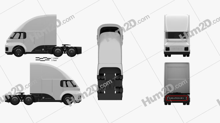 Neuron EV TORQ Tractor Truck 2020 Clipart Image