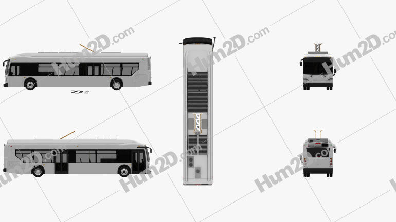 New Flyer Xcelsior Electric Bus 2016 clipart