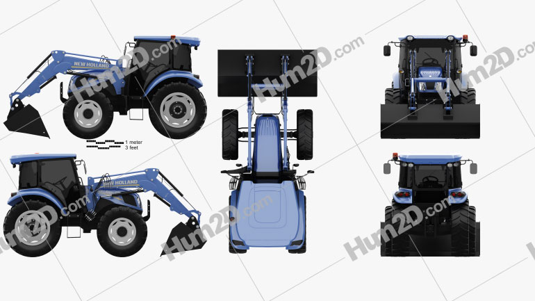 New Holland TD5 Loader Trator 2017 Trator clipart