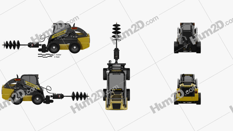 New Holland L225 Skid Steer Auger 2017 Tractor clipart