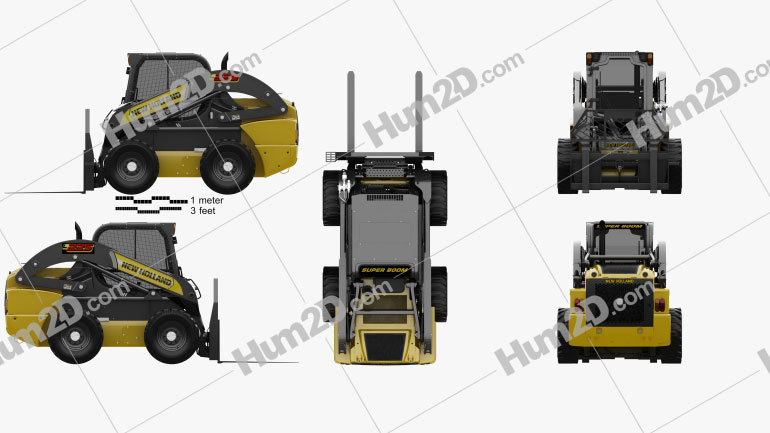New Holland L225 Skid Steer Fork 2017 Tractor clipart
