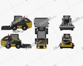 New Holland L225 Skid Steer Sweeper 2017 Tractor clipart