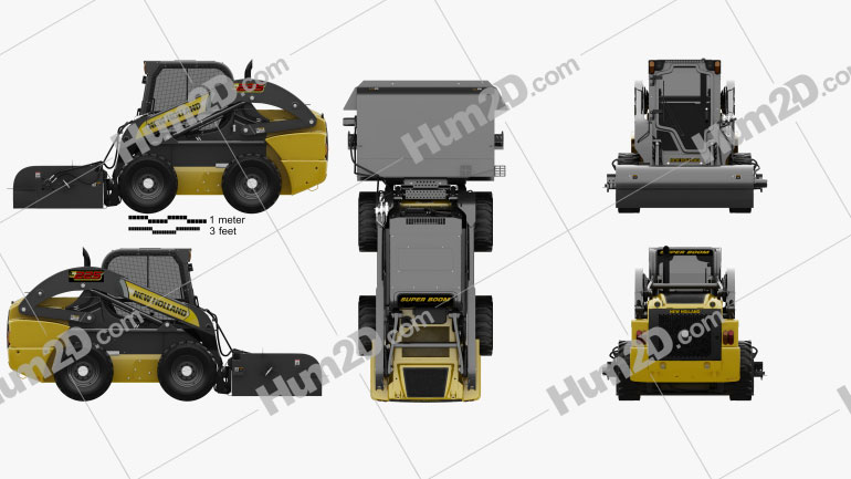 New Holland L225 Skid Steer Sweeper 2017 PNG Clipart