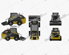 New Holland L225 Skid Steer Vibratory Roller 2017 Tractor clipart