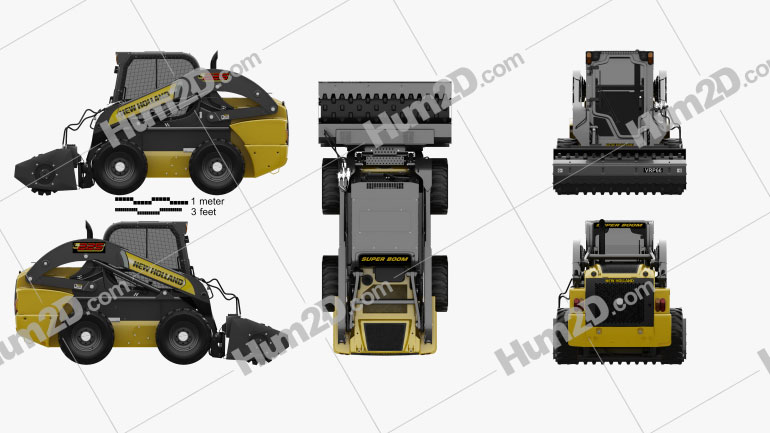 New Holland L225 Skid Steer Vibratory Roller 2017 Traktor clipart