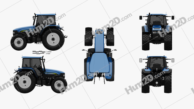 New Holland TM 140 2019 Tractor clipart